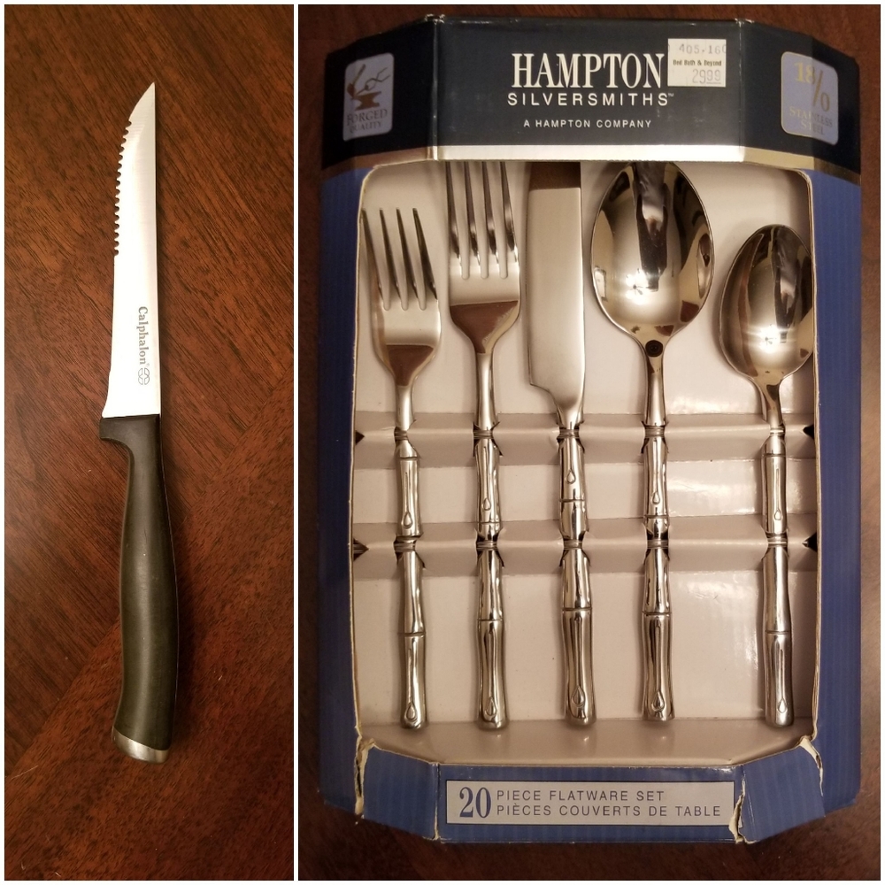 20 pc flatware set PLUS 4 pc steak knife set